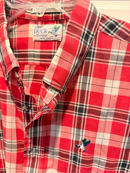 Charter Club Other - Vintage Charter Club “The Duck Collection” Men’s Red Plaid Button-Down Shirt